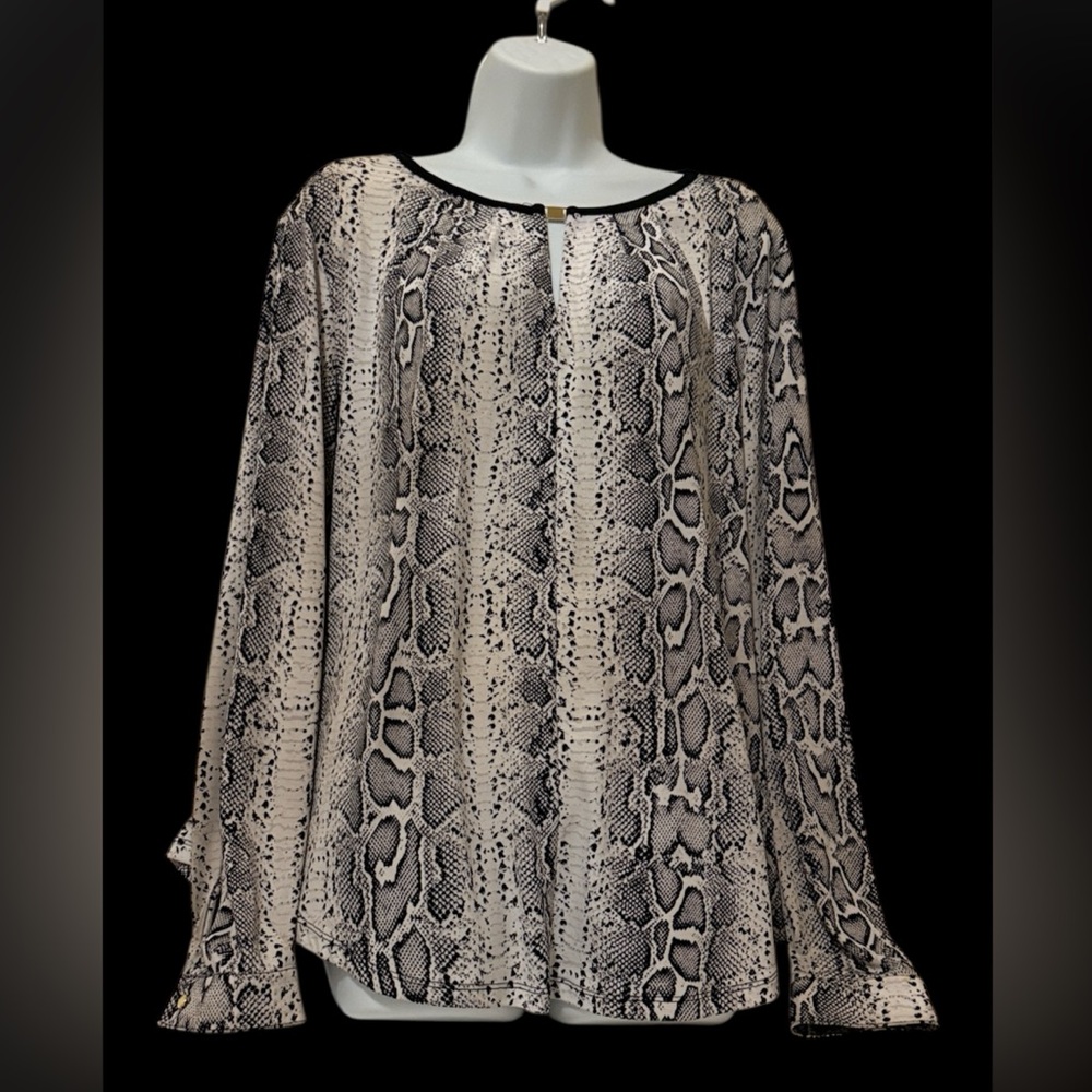 Ellen Tracy Monochrome Patterned Top - image 1